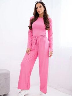 damsky-komplet-ruzovy-nohavice-tricko