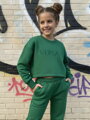 Dziewczęca ciepła zielona bluza VSB IWY crop