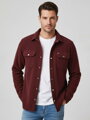 Męska koszula-bluza bordo VSB CASUAL