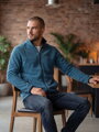 Męska ciepła bluza na zamek TOMMY LIFE niebieska