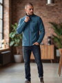 Męska ciepła bluza na zamek TOMMY LIFE niebieska