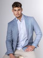 Elegancki męski blazer w kolorze niebieskim