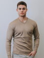 Męski sweter N05 jasnobrązowy