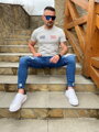 Męska koszulka z krótkim rękawem TOMMY LIFE szara