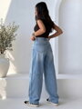 Damskie baggy spodnie MSARA BQ3065-4 jasnoniebieskie