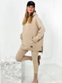 Bawełniany zestaw bluza + legginsy 9618 światłobeżowy