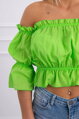 Letni damski CROP TOP -5435 KS zielony