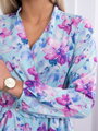 Damskie letnie sukienki w kwiaty KS 9251 niebieskie