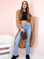 Długi kardigan do jeansów 2019-2 camel