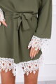 Letnie damskie sukienki z koronką 9034 ARMY zielone