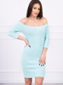 Miętowe stylowe dopasowane sukienki 8974