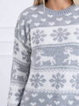 Damski sweter z reniferm szary 2021-10