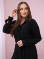 Plisowana garnitura 6220W koszula + spodnie czarne