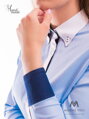 Damska koszula - Slim Fit VS-DK1602 niebieska
