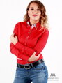 Czerwona damska koszula w slim fit modnerzeczy.pl VS-DK 1734