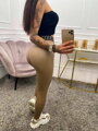 Damskie legginsy ze skóry ekologicznej TR1803 wielbłądzi