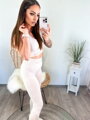 Modny sportowy zestaw FITNESS beżowy