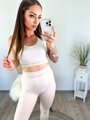 Modny sportowy zestaw FITNESS beżowy
