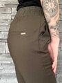 Damskie spodnie FRESIA ze sznurkiem w pasie khaki