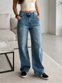 Damskie niebieskie luźne jeansy MSARA BQ1372-4H