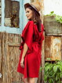 Damskie suknie imprezowe oversize 287-3 czerwone
