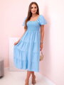 Jasnoniebieskie letnie midi sukienki ART1957