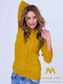 Damski sweter dzianiny JASMIN musztardowy