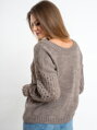 Wygodny sweter z dzianiny HESS mocca