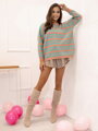 Modny damski sweter SURI CORAL-MINT