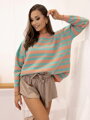 Modny damski sweter SURI CORAL-MINT