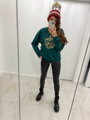 Bluza z bożonarodzeniową kulą 03 zielona BLZ27-21