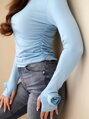 Damska bluzka baby blue z dlugim rekawem ART0333-1