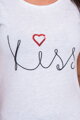 T-shirt z napisem Kiss szary 51562