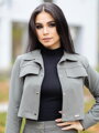Stylowy damski VSB LISA komplet spódnica + żakiet w kolorze oliwkowym