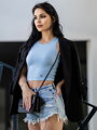 Krótki damski croptop VSB LOLLY pale blue