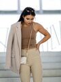 Wygodny damski VSB LOLLY croptop w brązowym kolorze