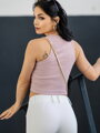 Damski VSB prążkowany croptop LOLLY powder pink