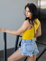 Letni damski VSB LOLLY croptop dark-yellow
