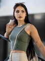 Damski crop top VSB LOLLY oliwa