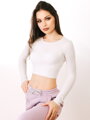 Bawełniany crop top VSB AMI biały