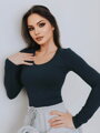 Damska koszulka z długim rękawem VS-DN 1902 LENA ciemny niebieski