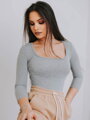 Damski t-shirt z dekoltem VSB HELA szary