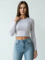 Damskie croptop koszulka z długim rękawem VSB AMI