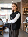Damska czarna ciepła kamizelka bez zapinania