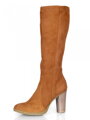 Damskie buty za kolano z naturalnej skóry SIMA 08 brązowy nubuk