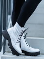 Eleganckie skórzane buty B01 białe