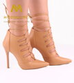 Modne buty sznurowaniem 11033-14 beżowe