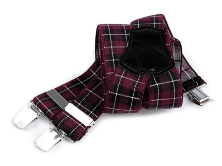 Męskie eleganckie szelki 650355 czerwono-czarne