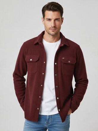 Męska koszula-bluza bordo VSB CASUAL