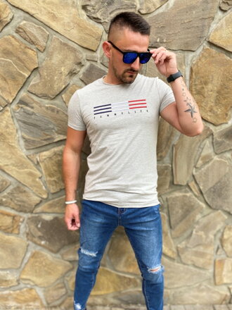 Męska koszulka z krótkim rękawem TOMMY LIFE szara